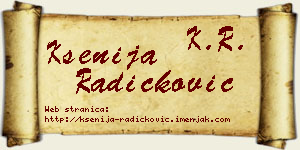 Ksenija Radičković vizit kartica